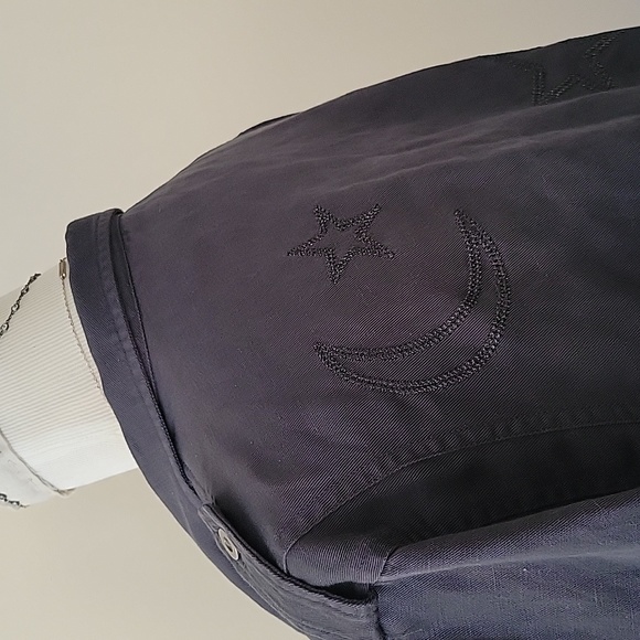 SOLD Rails Rowen Military Jacket In Dark Grey Star Embroidery Tencel Spring Lin - Picture 9 of 13